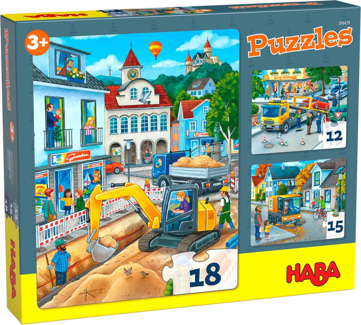 Haba Kinderpuzzels In De Stad Karton 3-delig