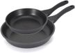 Cook Concept Poêle/casserole Fonte - 2x - Tous feux - Noir - 20 et 28 cm - fonte