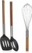 com-four 3-delige Kitchen Tool Set-Kookbestek met spatel, Garde en Sleuflepel-kookgerei met houten handvat