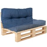 Bananair - Multifunctioneel palletkussen - Tuinkussen voor Palletbank - Geschikt als zit- en rugkussen - 120x60 cm - Blauw