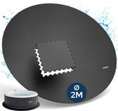 AREBOS Spa Ondermat Ø200 cm EVA 16-delig Antislip Buiten Zwart Set Bodembescherm