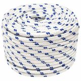 vidaXL Multifunctioneel touw 12 mm 25 m Wit en Blauw PP