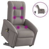 VidaXL Fauteuil releveur électrique tissu taupe