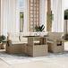 Maison Exclusive - Ensemble de meubles de jardin 6 pièces avec canapé et coussins, beige, en polyrotin