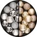 Merkloos / Sans marque Kaemingk B.V. Kerstballen 34x st - 3 cm - zilver en champagne - kunststof