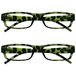 Leesbril The Reading Glasses Leesbril, groen, schildpad, licht, comfortabel, bladwijzers, 2 stuks, voor mannen en vrouwen, RR32-6 + 2.50