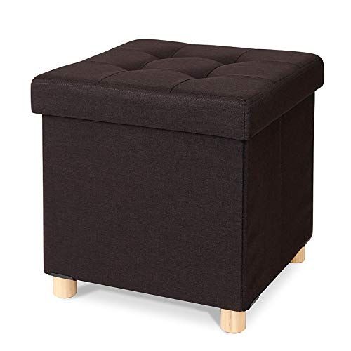 Dibea Klapkruk - Linnen Bekleding - Opbergdoos - Houten Poten - 38x38x38cm - Verschillende Kleuren