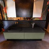 Mondiaz ERIN 150cm badmeubelset Army met 2 lades en Wastafel RIDGE links Urban ERIN11043