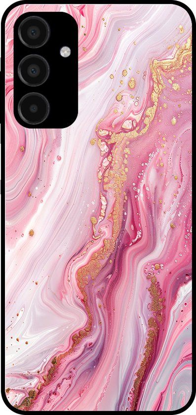 Smartphonica Samsung Galaxy A35 Case - Marble Design - Pink TPU Back Cover