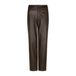 Red Button imitatieleren regular fit pantalon - donkerbruin
