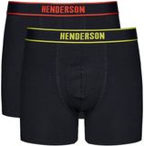 Henderson Bee - Herenboxershorts - 2-pack - Lange pijpen - Zwart - XL