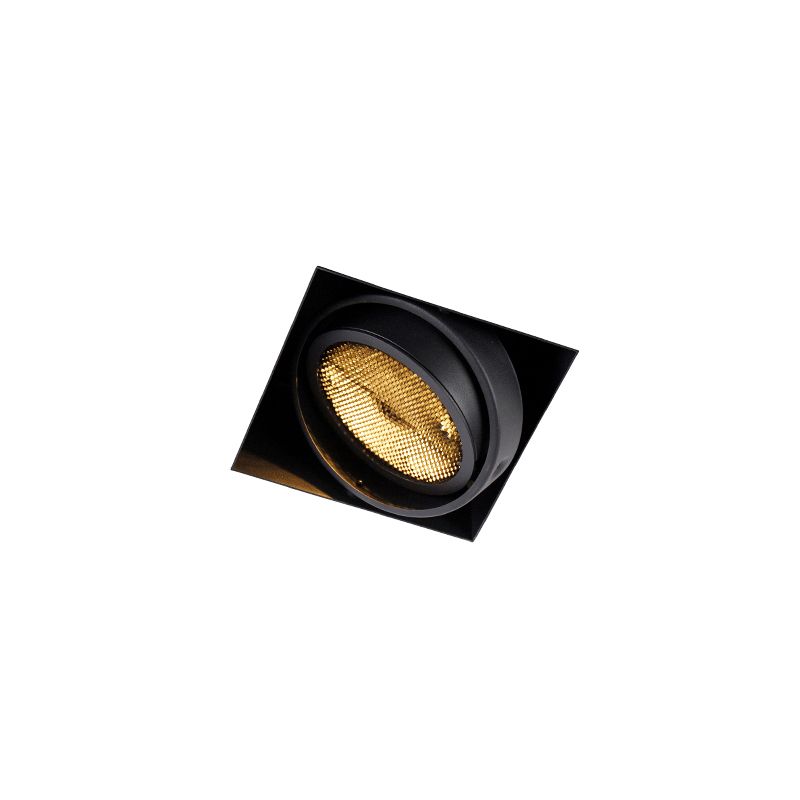 QAZQA Oneon Honey Inbouwspot - Zwart - 1-lichts - GU10 - AR111 - Trimless