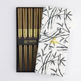 Tokyo Design Studio Eetstokjes Set Wit 5 Paar Giftbox Bamboe Hout Vaatwasser Veilig