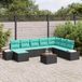 Prolenta Maison Exclusive Tuinset met 9 delen, zwarte polyrotan loungeset