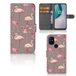 B2Ctelecom OnePlus Nord N10 | Telefoonhoesje | Met pasjeshouder | Flamingo