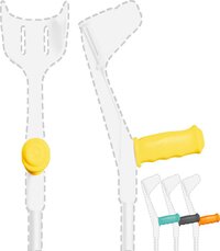 MySleeve - Handvathoezen (2 stuks) met Gelkussen voor Krukken - Geel