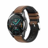 By Qubix - Smartwatch bandje - Bruin - Leer + Siliconen - 22mm - Geschikt voor Garmin Venu 4 (45mm)