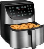 Tesla AF701BX Luchtfriteuse voor gezond en snel koken, inhoud 7 l, digitaal touchscreen, zwart-roestvrij staal