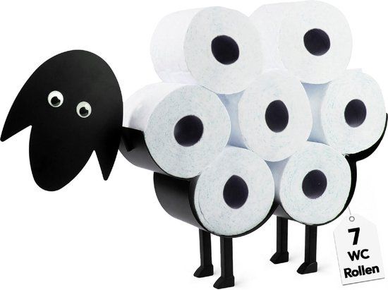 Gadgy WC Rolhouder Zwart Schaap - Toiletrolhouder - Metaal