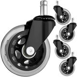 Malatec Transparante Bureaustoelwieltjes 11mm/75mm - Zwenkwielen - Set van 5