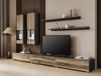 BABEL meuble TV set 5 portes noyer/chêne gris avec éclairage