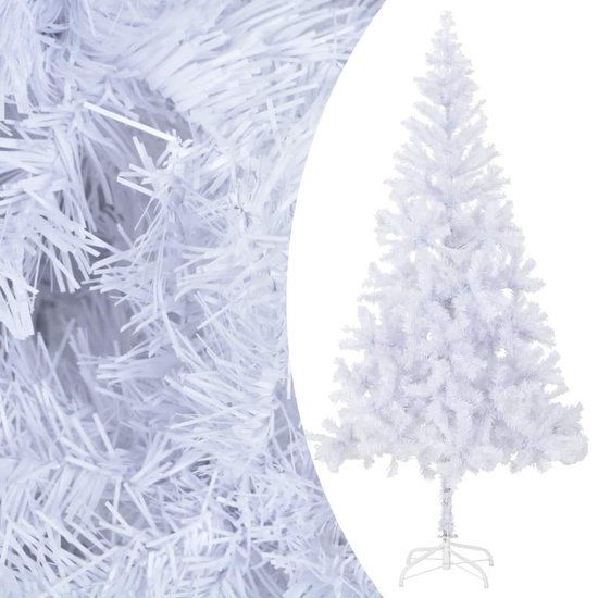 vidaXL Kunstkerstboom met stalen standaard, 910 takken, 210 cm, Wit