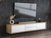 FRUNDA meuble TV-HiFi 2 portes battantes 2 tiroirs chêne artisan/blanc