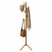 Merkloos Relaxdays Staande Kapstok - 175 cm - 8 Haken - Hout - Lichtbruin