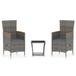 vidaXL 3-delige Loungeset met Kussens, Poly Rattan, Grijs