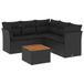 vidaXL 6-delige Loungeset met kussens, polyrattan, zwart