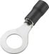 TRU COMPONENTS 738350 Ringkabelschoen Dwarsdoorsnede (max.): 4 mm² Schachtdiameter: 8.4 mm Deels geïsoleerd Zwart 50 stuk(s)
