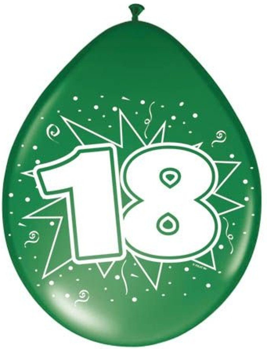 Folat 18 Jaar Ballonnen - 8 stuks