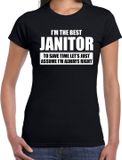 Bellatio Decorations Shoppartners Bv I'm the best Janitor / ik ben de beste congierge cadeau t-shirt zwart - dames - kado / verjaardag / beroep shirt M