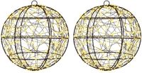 vidaXL Kerst Finial Licht 2 st 600 LED's Warmwit Diameter 30 x 32 cm