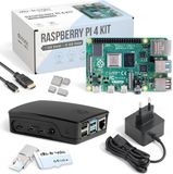 Db-tronic Raspberry Pi 4 1 GB Starterskit Zwart | Officiële voeding 15 W | Officiële behuizing | 64 GB-editie | 4K Micro HDMI-kabel | Koellichaamset
