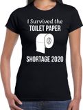 Bellatio Decorations Shoppartners Bv I survived toiletpaper shortage 2020 zwart voor dames - fun / tekst shirt XS