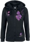 Full Volume by EMP Zwarte jas met capuchon en print - Dames - L