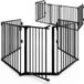 Casaria Écran de cheminée - Set de 2 portes de sécurité en acier 612x77cm - Noir