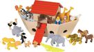 Elzusha - Ensemble Arche de Noé en bois avec 30 animaux et figurines