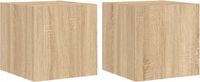 vidaXL TV-wandmeubels met LED, 2 stuks, 30,5x35x30 cm, Sonoma eikenkleurig