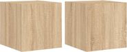 vidaXL TV-wandmeubels met LED, 2 stuks, 30,5x35x30 cm, Sonoma eikenkleurig