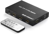 UGREEN Splitter de signal HDMI : 4 entrées HDMI, 2 sorties HDMI, commutateur/répartiteur, 4K/FullHD, noir (40216)