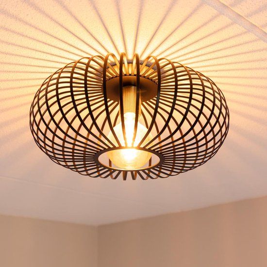 HOFTRONIC Cosmos LED Plafondlamp 40cm Zwart/Goud E27 Fitting