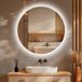S'Afielina Miroir de salle de bain LED rond 50 cm, antibuée, variateur tactile, 3 températures