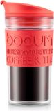Bodum Reisbeker met deksel / Travelmug Dubbelwandig Kunststof 0.35L Rood / Transparant