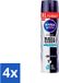 Nivea - Deodorant spray - Mannen - Invisible Black & White Active - 250 ml - Voordeelverpakking - 4 stuks