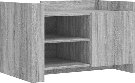 vidaXL Salontafel 80x50x50 cm Bewerkt Hout Grijs Sonoma Eikenkleur