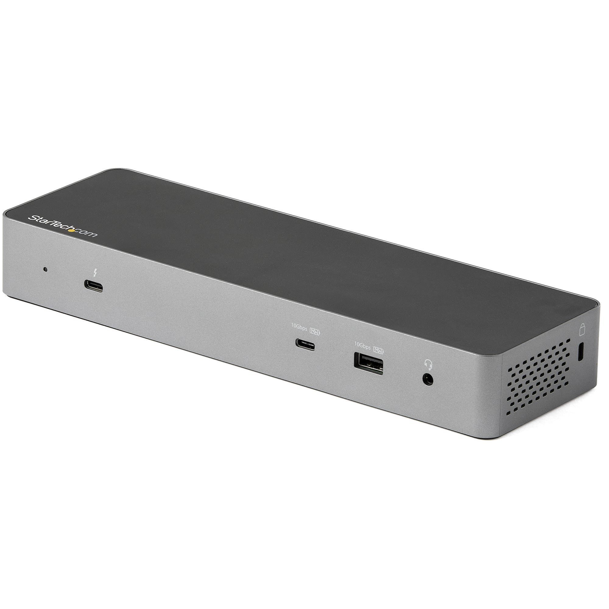 StarTech.com Thunderbolt 3 Dock - USB-C Laptop Docking Station - Dual 4K 60Hz DisplayPort & HDMI - 96W PD - 5xUSB - 10Gbps