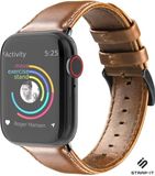Strap-it Luxe leren band - Bruin - Geschikt voor Apple Watch Series 1-11/SE (38/40/41/42mm)