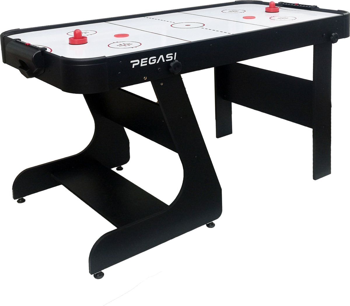 PEGASI airhockeytafel Blizzard 5ft inklapbaar - Zwart, Wit, Rood - 8720615912261